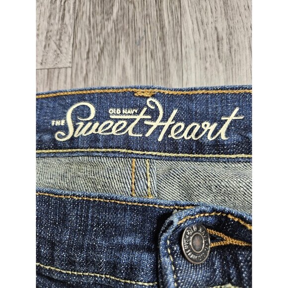 (3/$35) Old Navy Jeans Womens 12 Blue Sweetheart Stretch Denim Mid Rise Straight - Picture 4 of 12